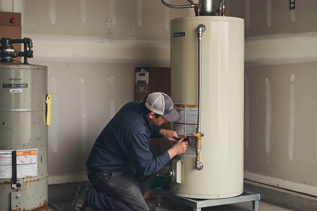 Water heater and shutoff valve replacement in New Hartford